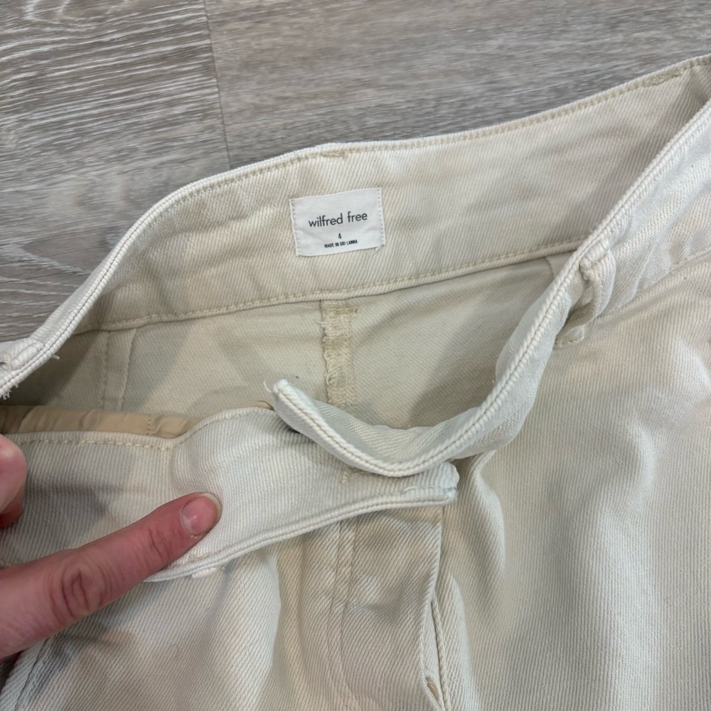 Aritzia Wilfred Denim Stretchy Beige Cargo Pants sz 4 - Picture 7 of 10